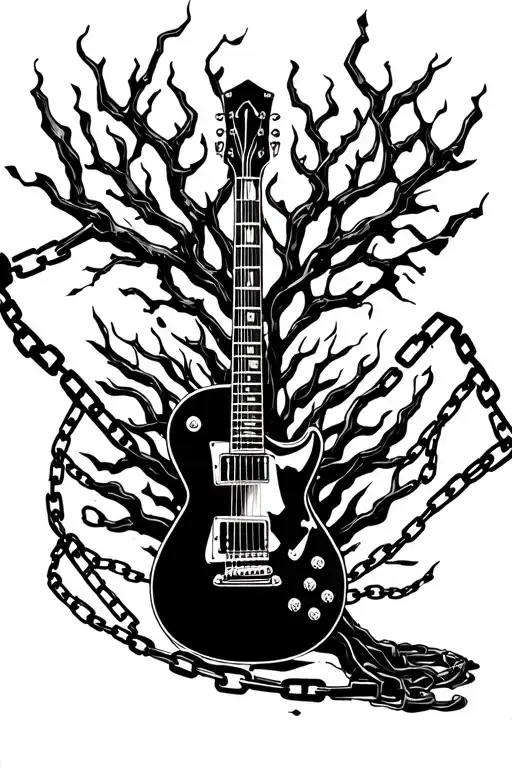 Broken Chains Under Fire Bush And Guitar Surrounded