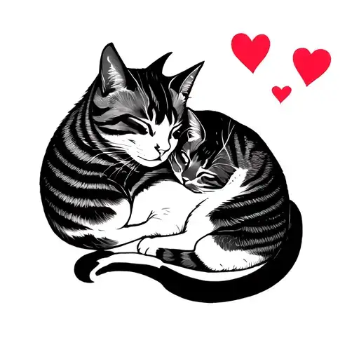 2 Cats Sleeping Together Symbolizing The Client's Love