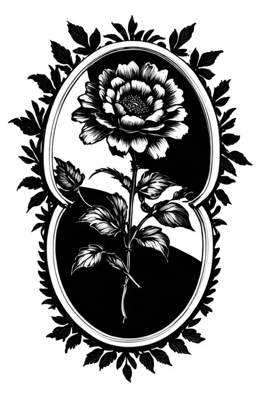 Black Out Mirror With Flower Frame Transforming
