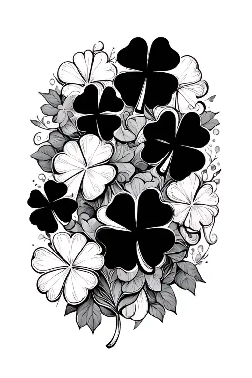 Four Clovers And 777 Inside