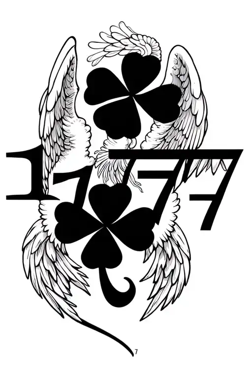 Four Clovers 1 And 777 Angel Number