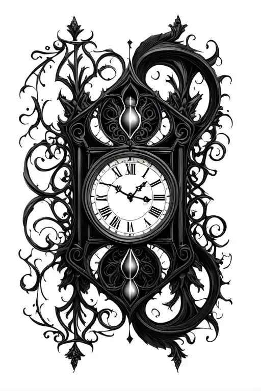Gothic Clock With Pendulum Clock