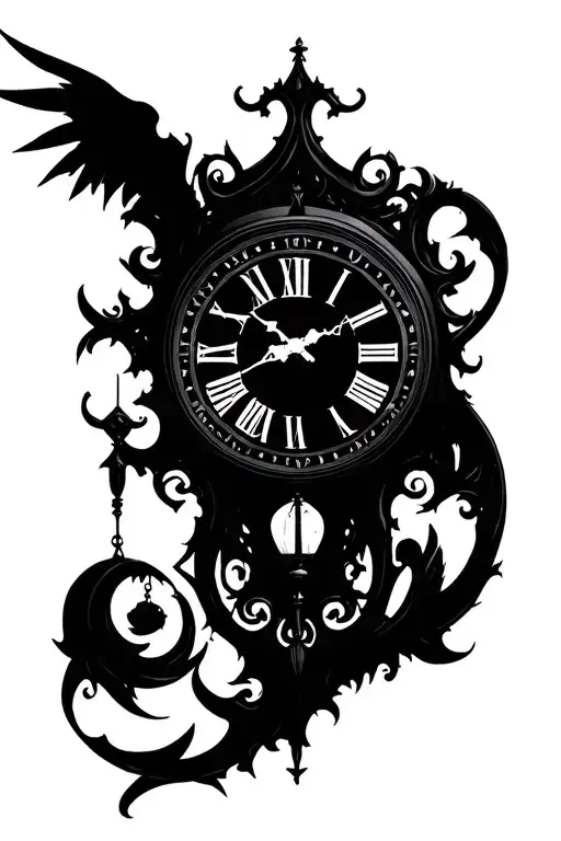 Gothic Clock With Pendulum Clock