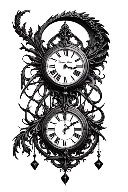 Gothic Clock With Pendulum Clock