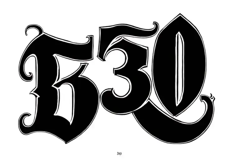 The Number 530 In Elf English Font