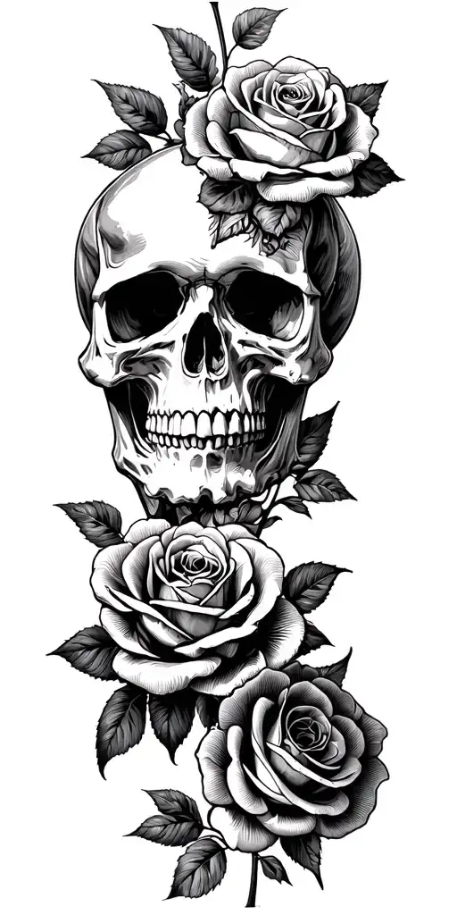 Skulls And Roses Wrapped