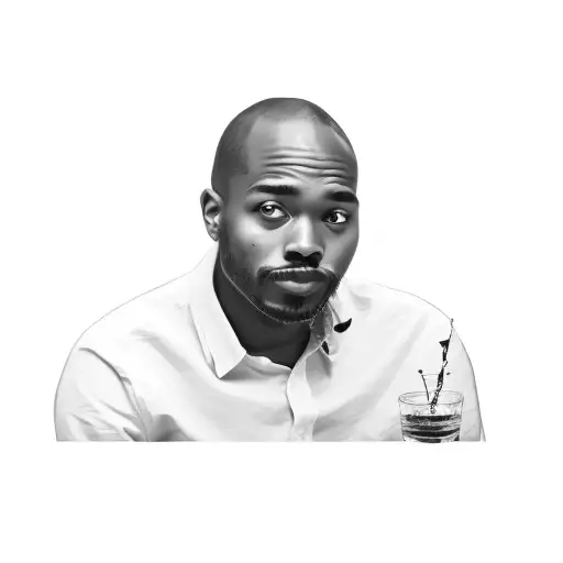A Man Sitting At A Table With A Bottle Of Water