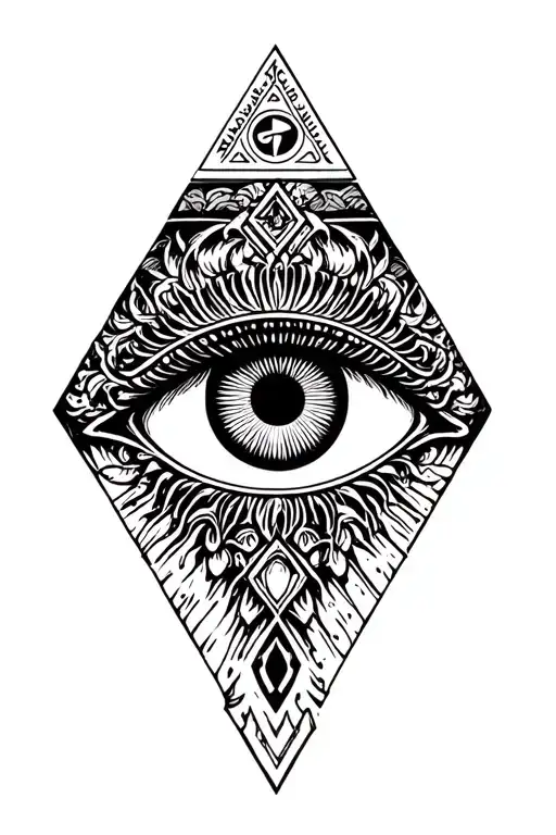 Make A Tatto Design That Contains The Illuminati Eye At The Bottom And A Cool Design At The Top