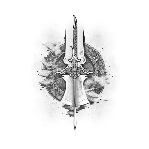 Purple Sword With Japanese Quote