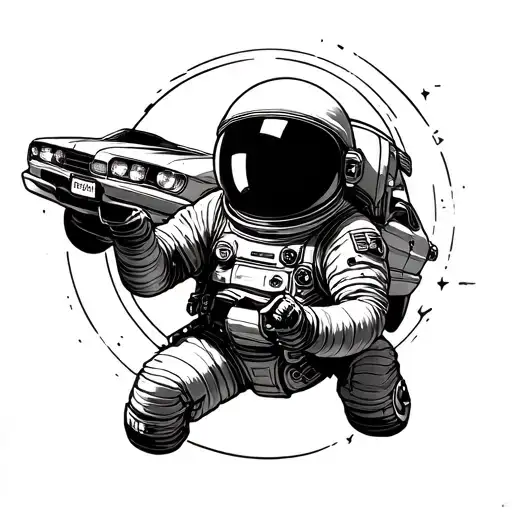 Astronaut In Fast Car