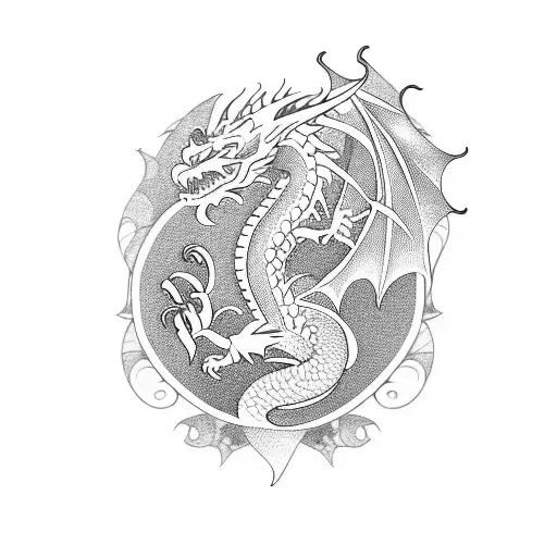 Dragon With Flowers