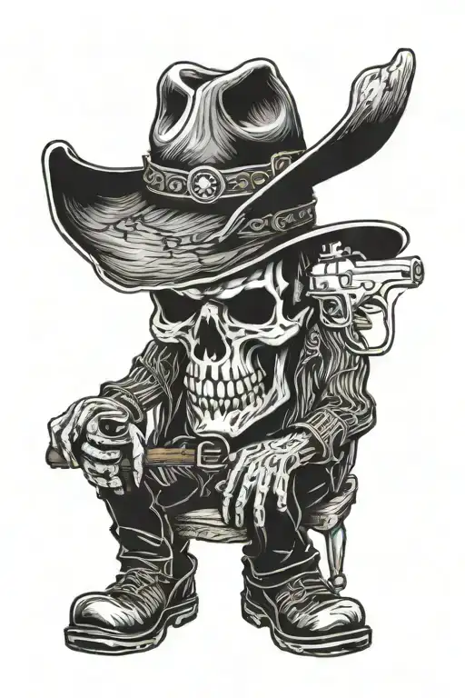 Cowboy Skull Drinking Alcohol