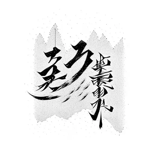 Rap Lyrics Written In Japanese Calligraphy With A New York Cityscape Background