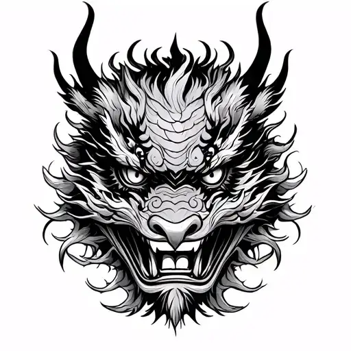 Underpart Of A Chinese Dragon Face