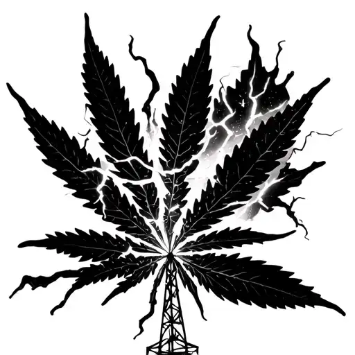 A Transmission Tower Shaped Like A Marijuana Leaf With Electricity Flowing Through It