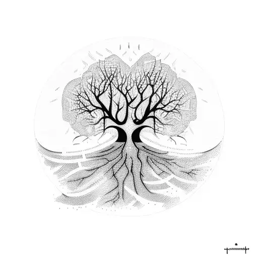 A Music Sheet Growing Into A Tree With Roots Spelling Out 'Love'