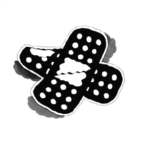 A Black And White Polka Dot Bandage