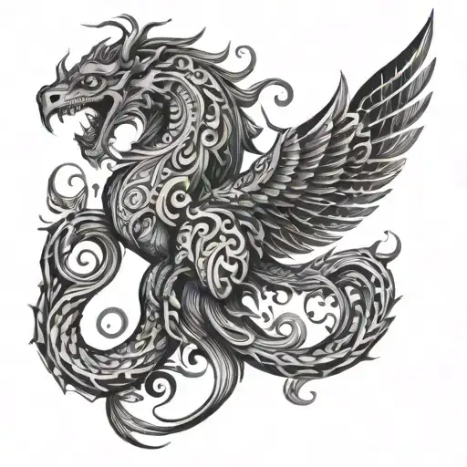 Creative Mythical Grey And Black