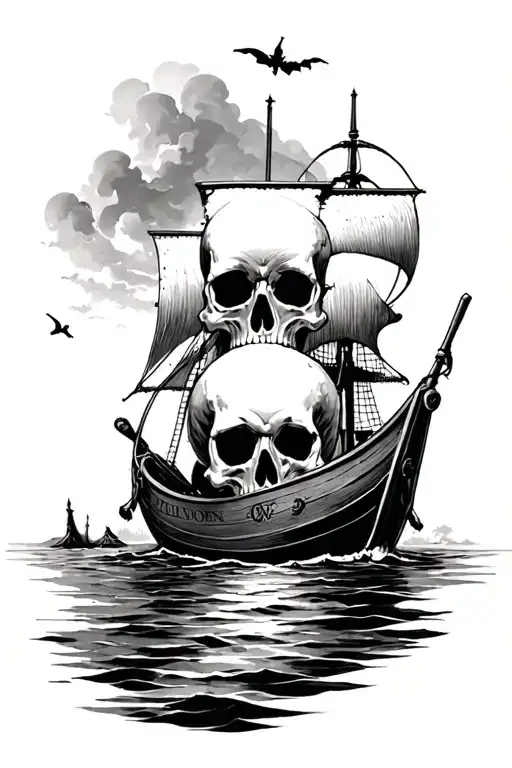 Skull With A Boat