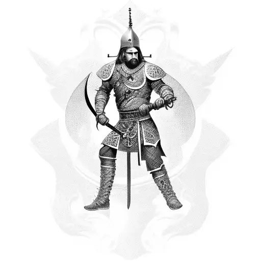 Gokturk Warrior Wielding A Sword