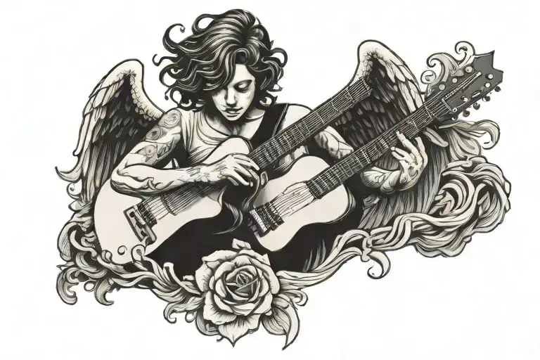 Angel Playing Guitar