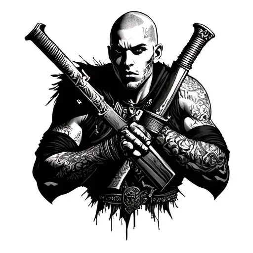 Punk Skinhead Warrior With A Historical