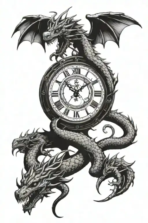 A Long Dragon And A Clock