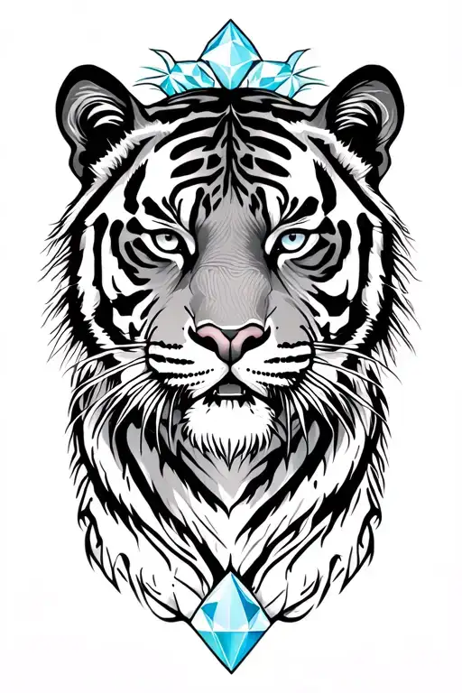 Tiger With Diamond Outline