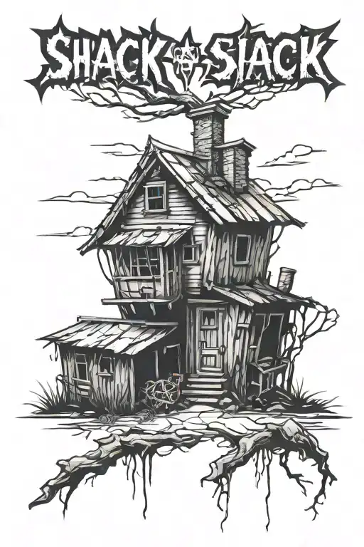 Shack Sarroundend By Zombies Coming