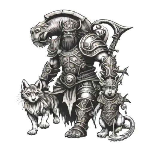 Guardian Warrior Protecting His Family