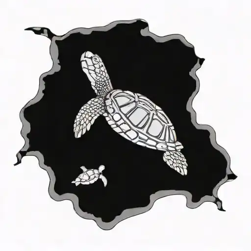 A Cruise Ship Sailing Through A Sea Turtle-filled Ocean