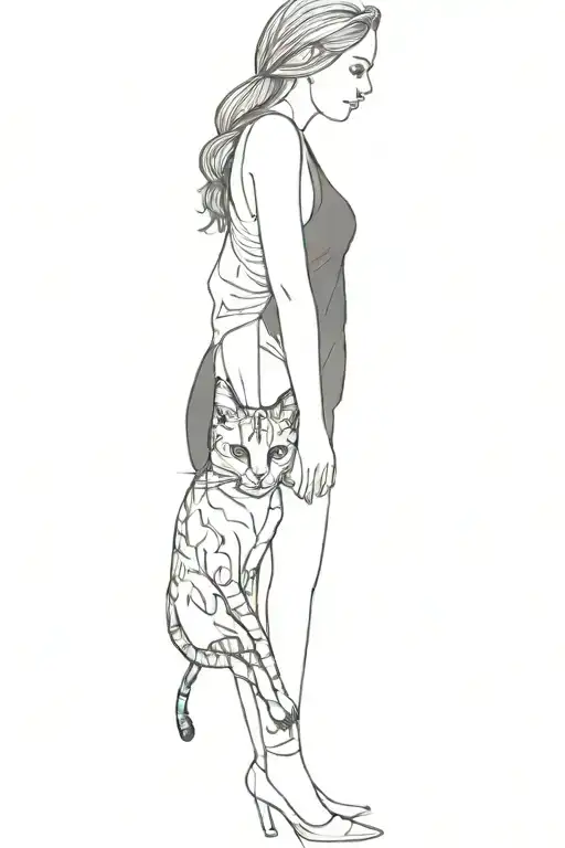 A Woman And A Cat
