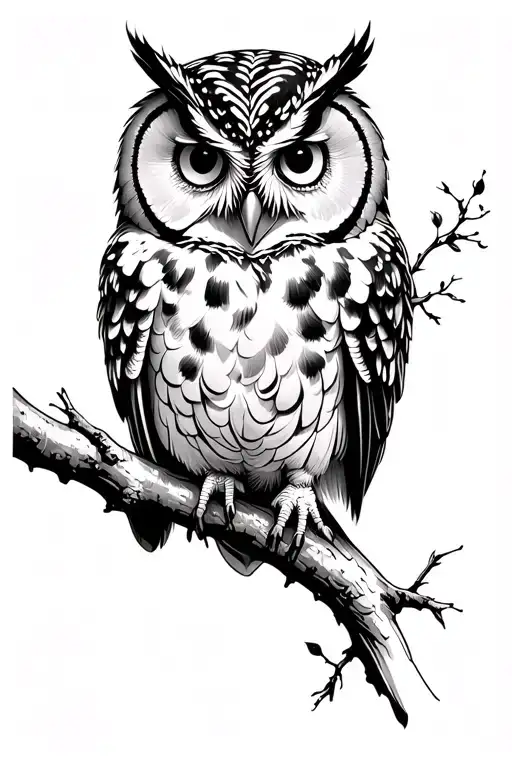 Owl Perched On A Branch