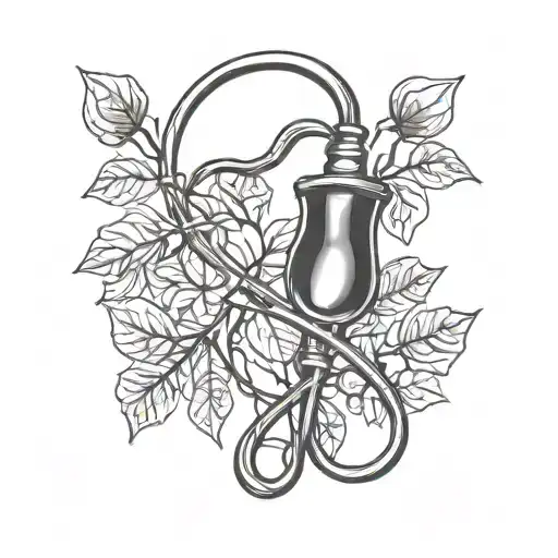A Nurse's Stethoscope Intertwined With Branches And Leaves