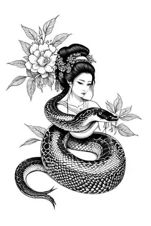 Anaconda Around A Geisha