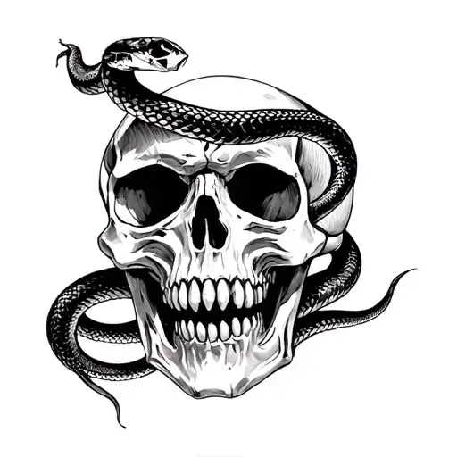 Skull With A Snake's Teeth With Likoris