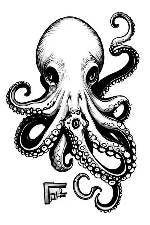 Octopus Holding A Key
