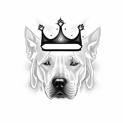 Dogo Argentino With A Crown
