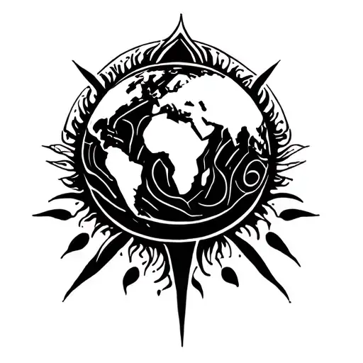 Earth Symbol Solid Lines