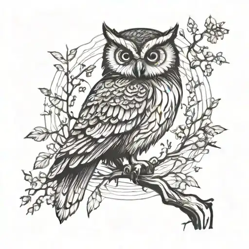 Owl Perched On A Branch