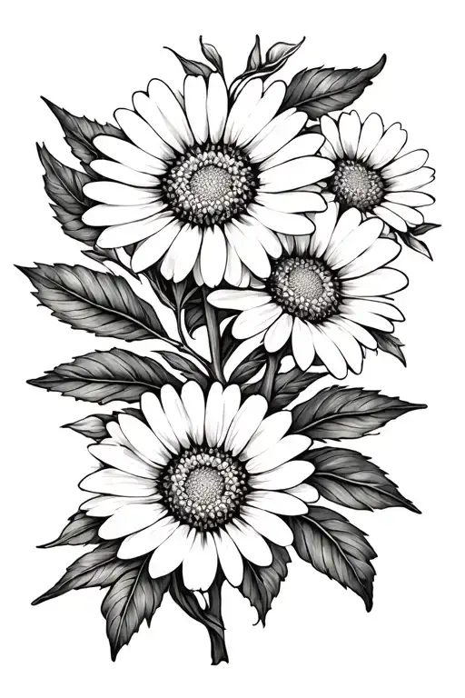Daisy And Olive Branch Or Tree Sleeve Tattoo Design