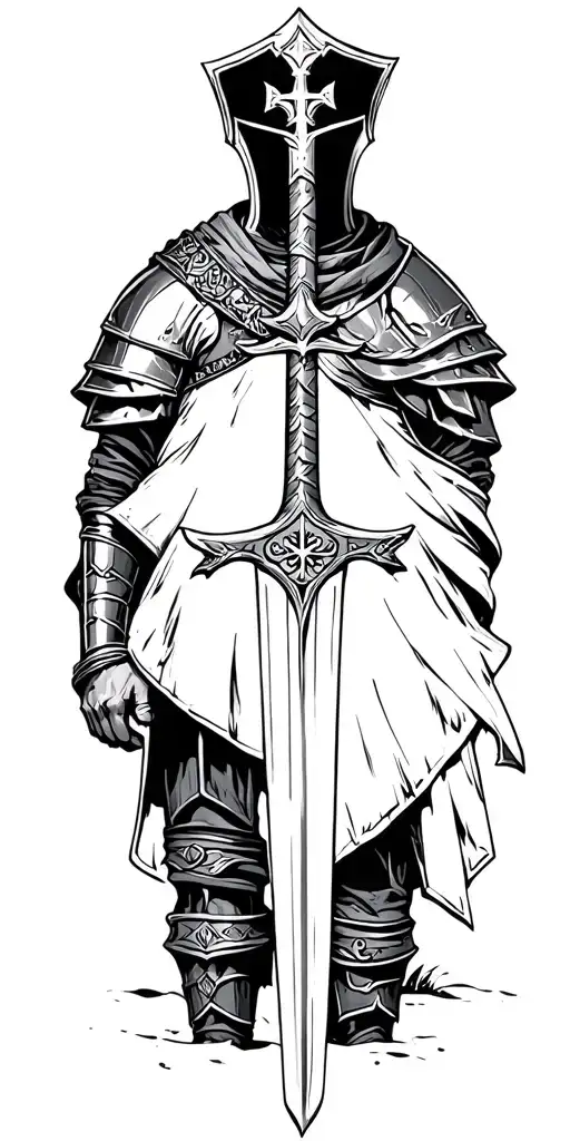 Knights Templar Knight With A Sword Piercing