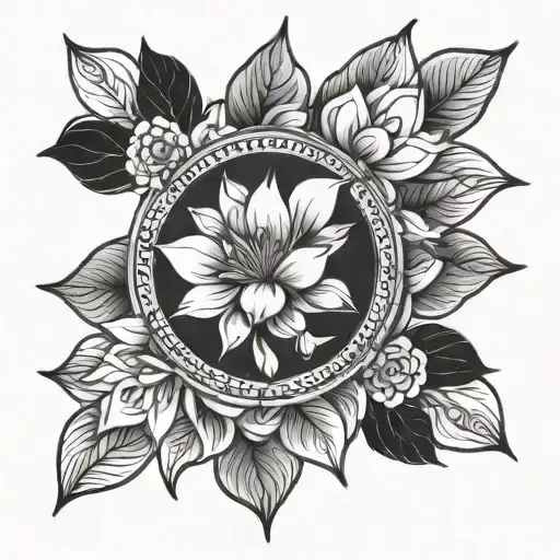 Mandala Background With Magnolias Going Through In Forefront