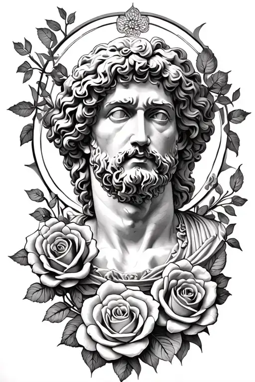 Marcus Aurelius And Roses Surrounded