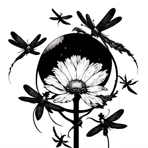 Lighting Tower Small Flower Indaed To Run Around And Dragonflies