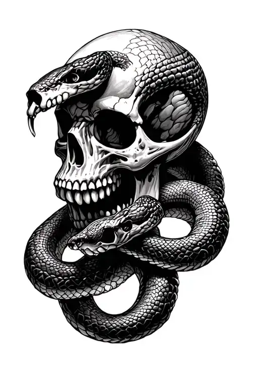 Skull With Snakes