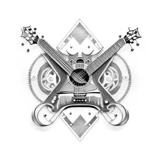 A Guitar Made Up Of Motorcycle Chains And Sprockets