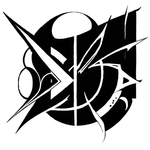 Abstract Cybersigilism Neotribal Y2k Metal Design