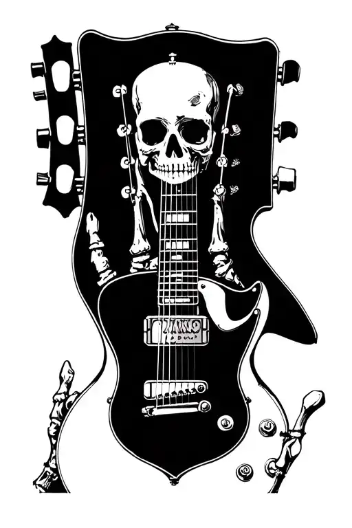 Les Paul Guitar With Skeleton Hand