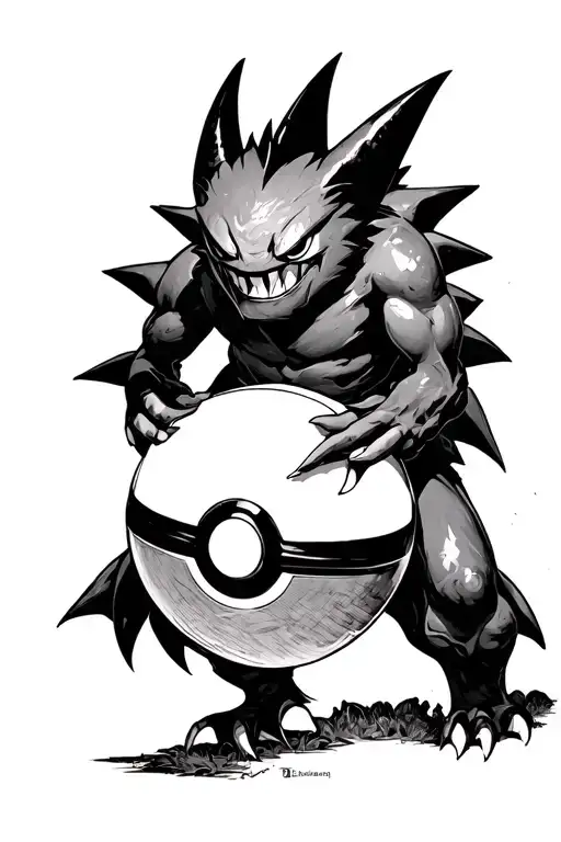 Pokemon Gengar Entering Pokeball